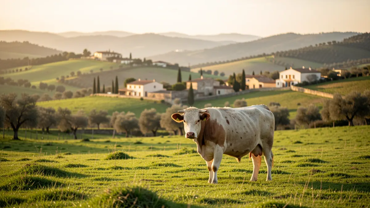 Generic image of a tranquil rural landscape in la Comunitat Valenciana with a cow.