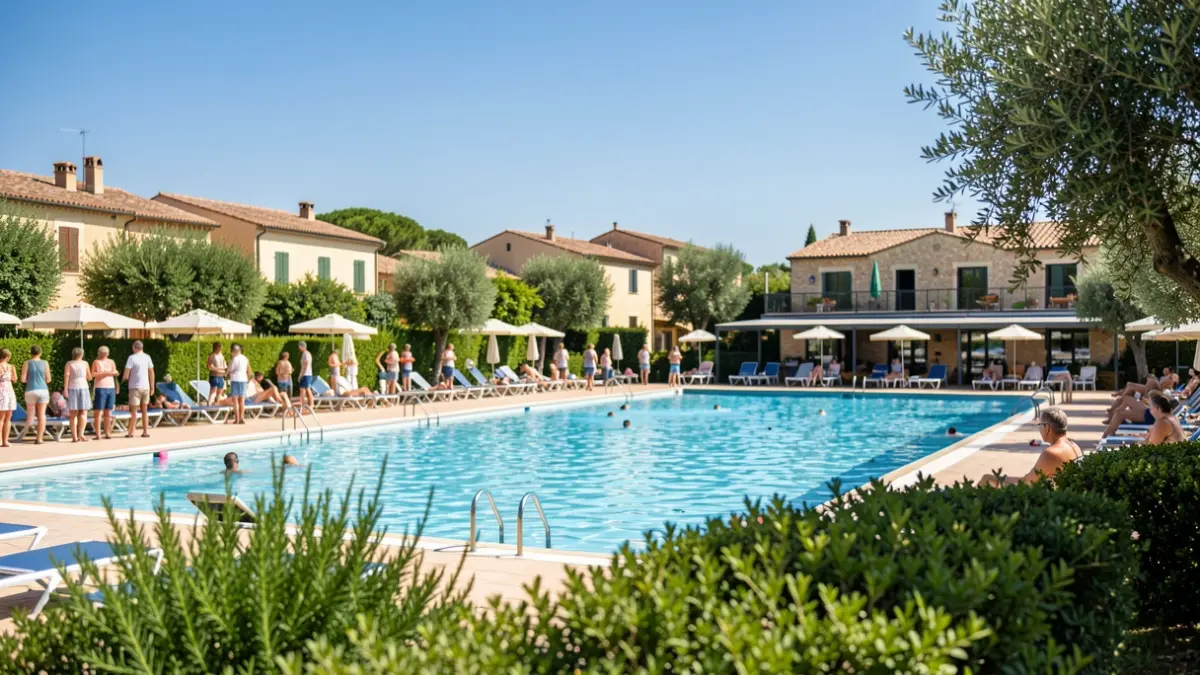 Imatge genèrica d'una piscina municipal d'estiu amb sol.