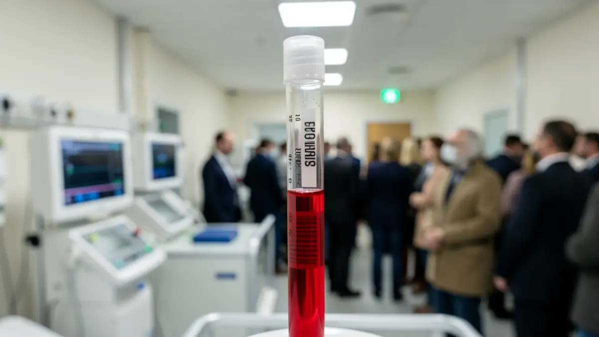 Generic image of a medical lab test tube in a hospital setting.