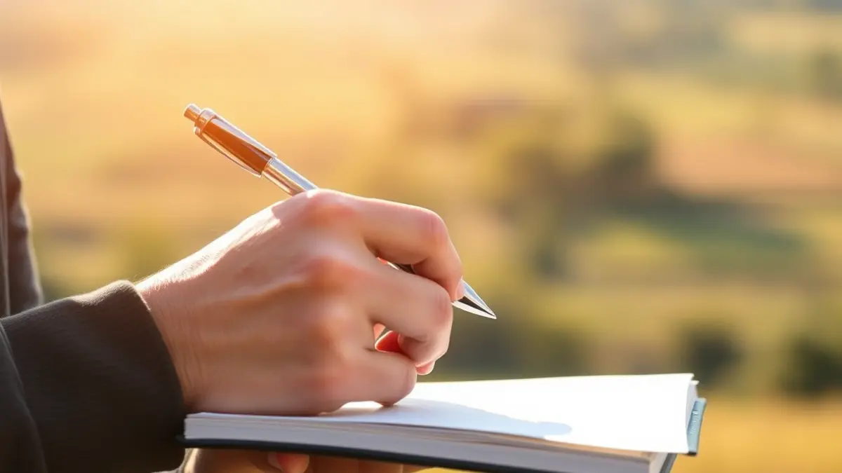 Imagen genérica de un estudiante universitario tomando notas en un entorno rural.