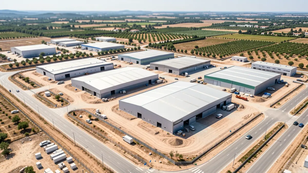 Generic image of an industrial park under construction.