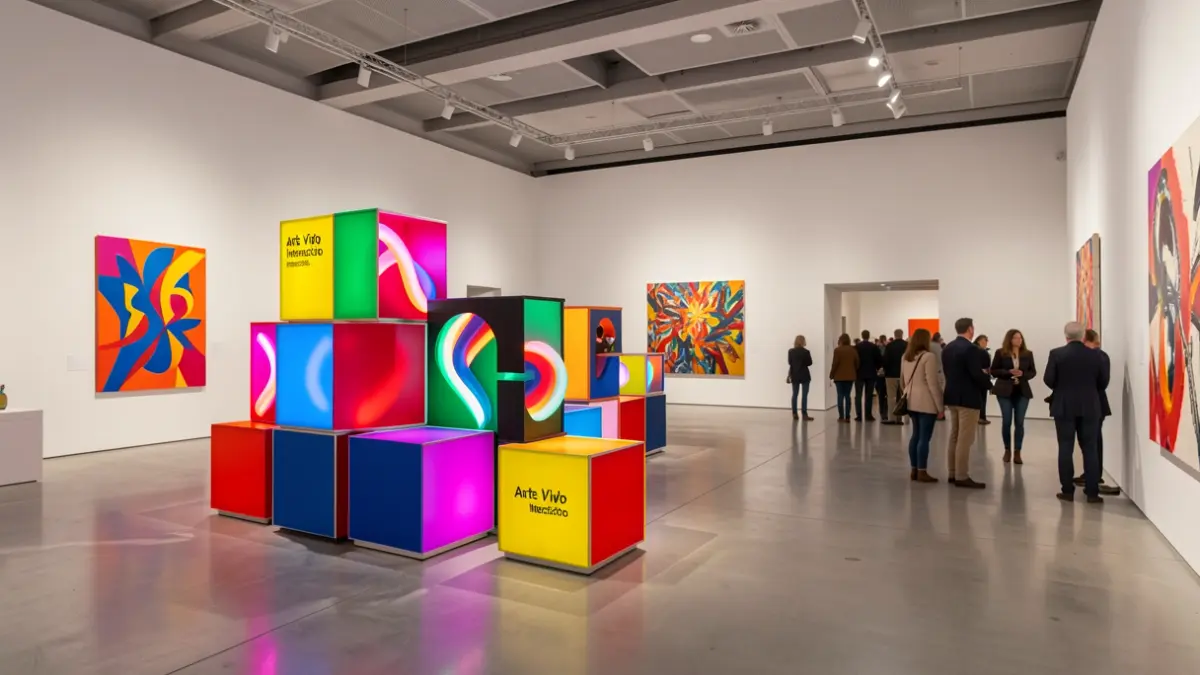 Imatge genèrica d'una exposició d'art contemporani interactiu en un espai comercial.