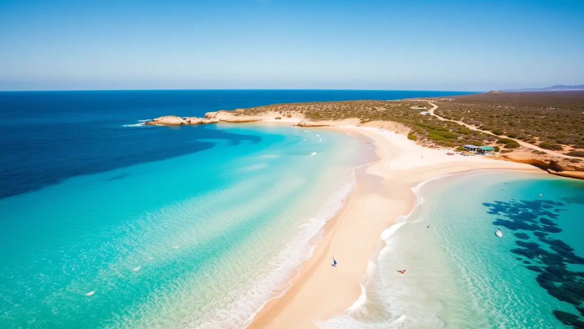 Imagen aérea de una playa con bandera azul en la Marina Alta.