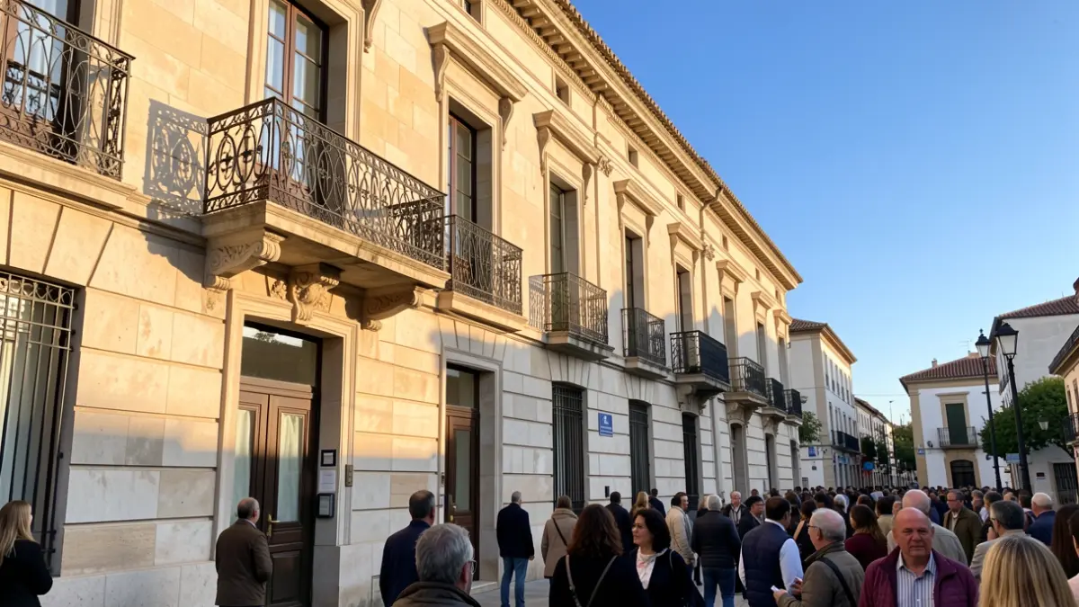 Fachada de un edificio de la Generalitat Valenciana en una tarde soleada.