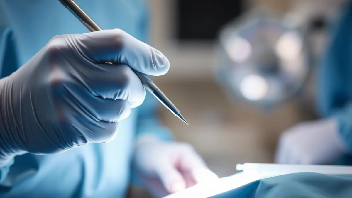Imatge genèrica de mans de cirurgià durant una operació.