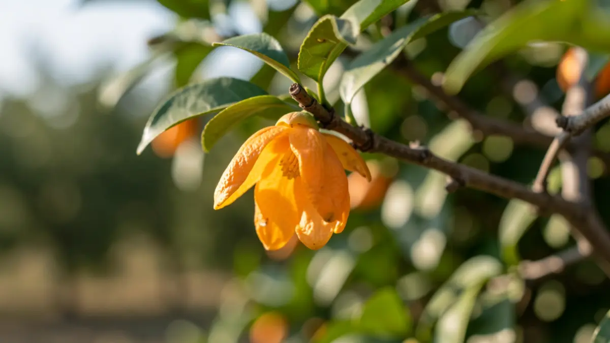 Imagen genérica de una flor de azahar marchitándose, simbolizando la pérdida.