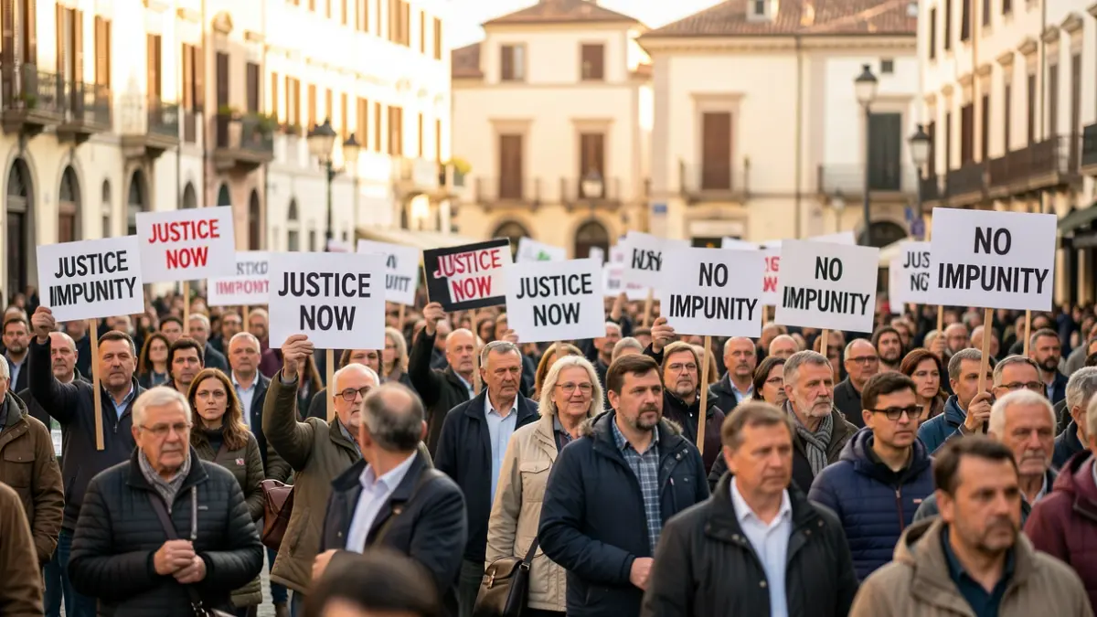 Imagen genérica de una manifestación con pancartas en una plaza de València.