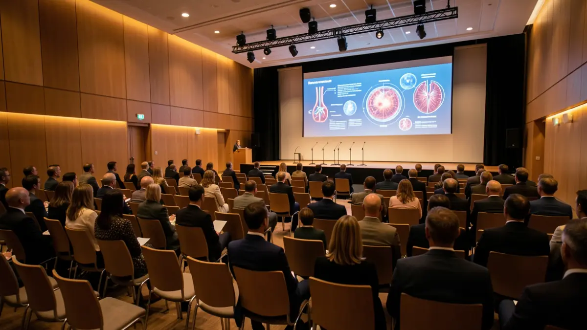 Generic image of a medical conference with professionals.
