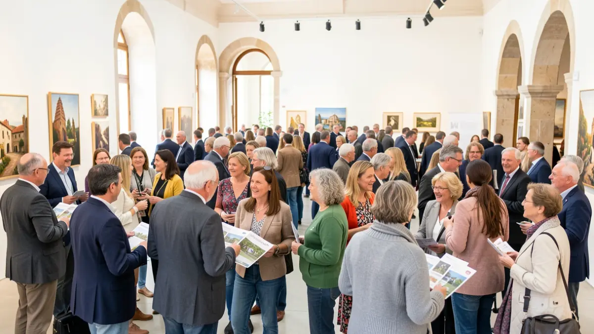 Imagen genérica de un gran recinto de exposiciones lleno de gente participando en un evento comunitario.