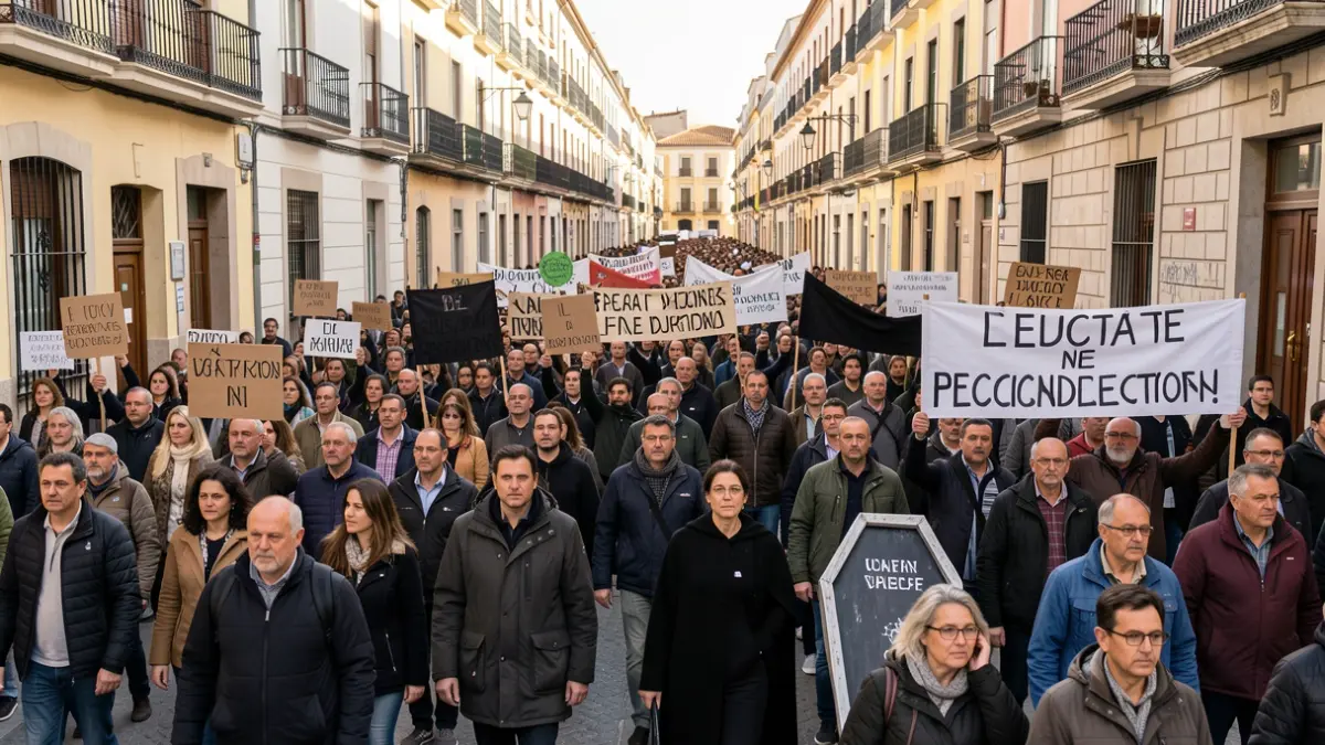 Imatge genèrica d'una manifestació pel sector educatiu al centre de València.