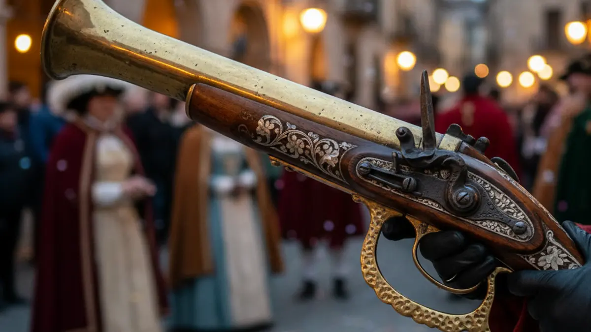 Image of an arcabuz, a central element in the Moors and Christians festivities.