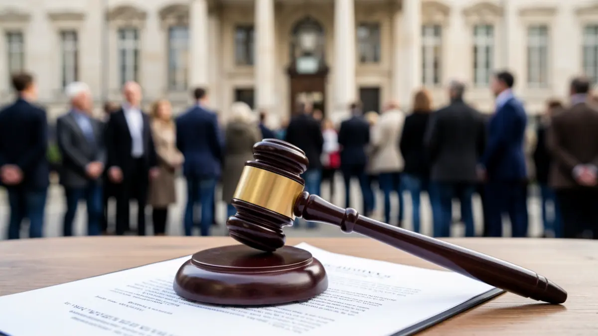 Imatge genèrica d'un martell de jutge sobre documents legals.