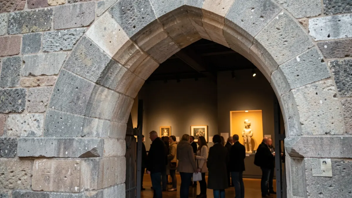 Imagen genérica de una puerta antigua de muralla que da acceso a un museo.