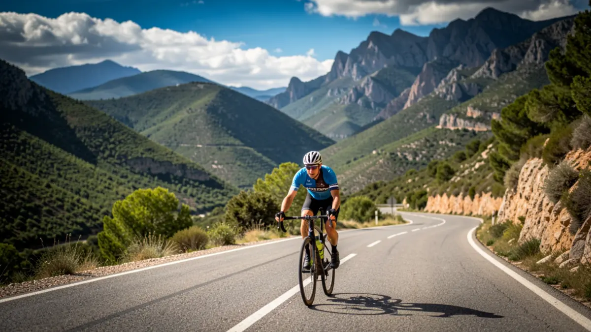 Ciclista participando en el Desafío 10 Picos Sierra de Espadán en Onda.