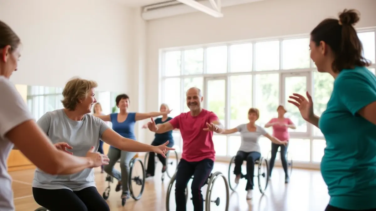 Imatge genèrica de persones realitzant activitat física adaptada en un pavelló esportiu.