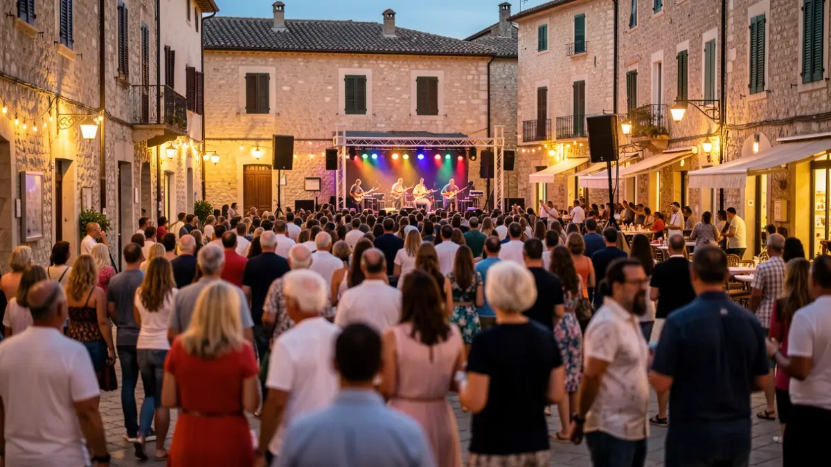 Imatge genèrica d'un festival de música al carrer amb multitud i escenari.