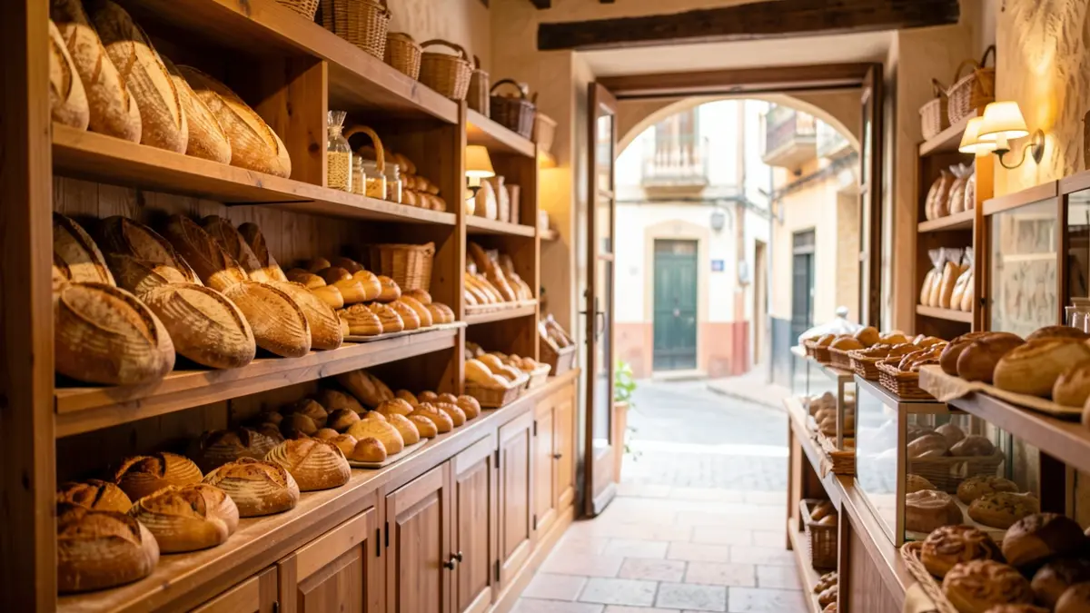 Imagen genérica de una panadería de barrio valenciana con productos artesanos.