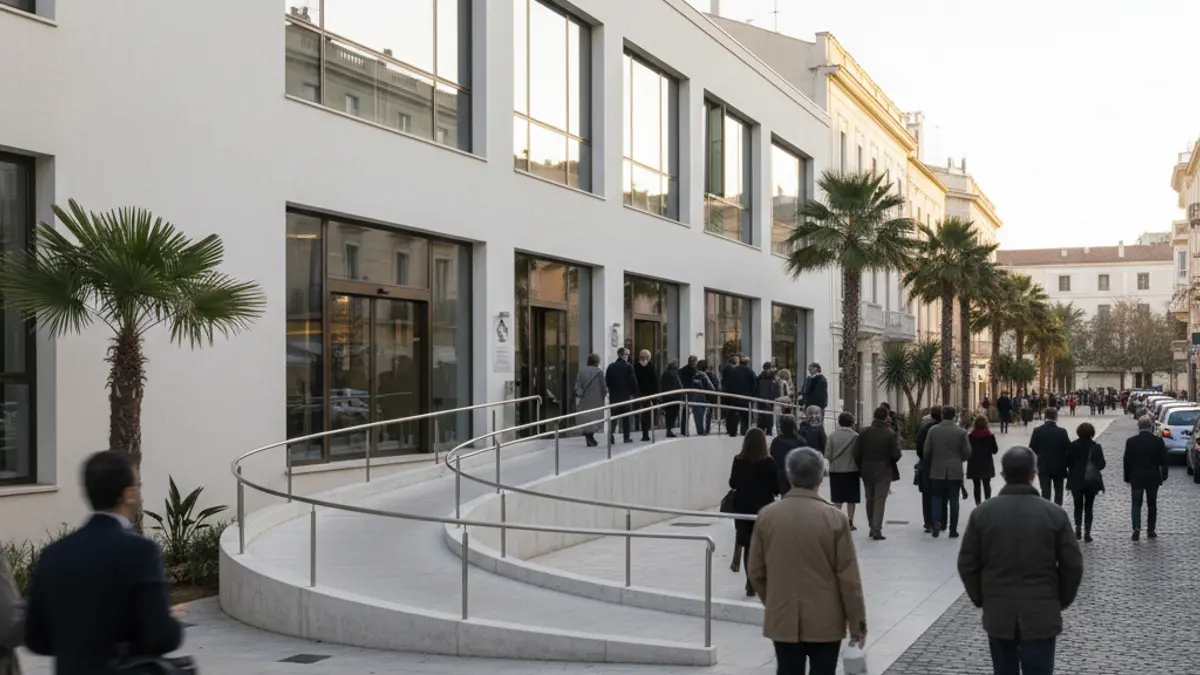 Imatge d'un edifici modern i accessible, que representa un centre de diversitat funcional.