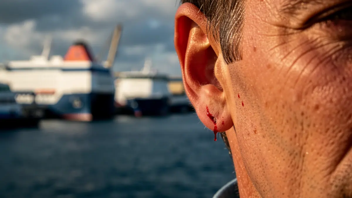 Generic image of an injured ear in a port.