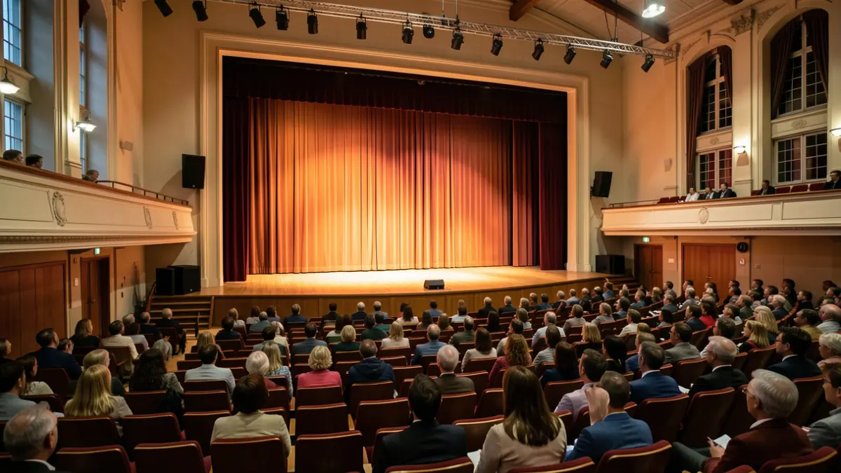 Generic image of a university stage set for a theatrical performance.