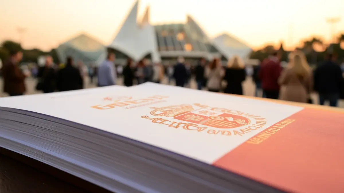 Generic image of official documents from the Generalitat Valenciana in front of the City of Arts and Sciences.