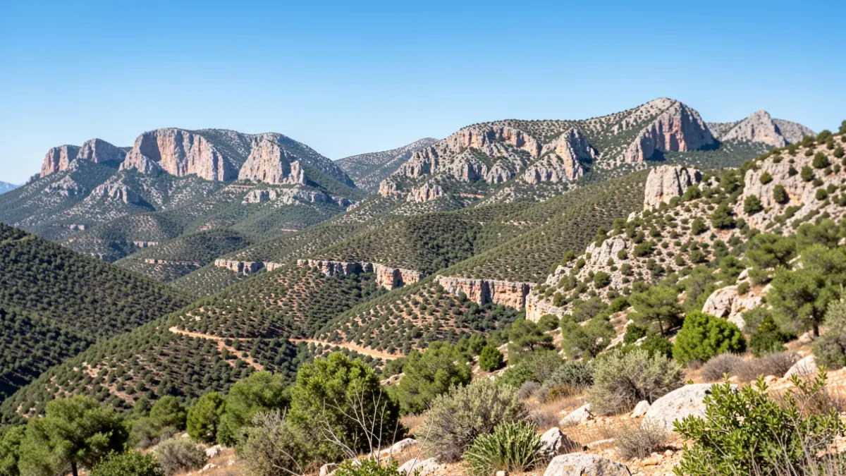 Generic image of the Sierra de Crevillent, a mountainous landscape with Mediterranean vegetation.