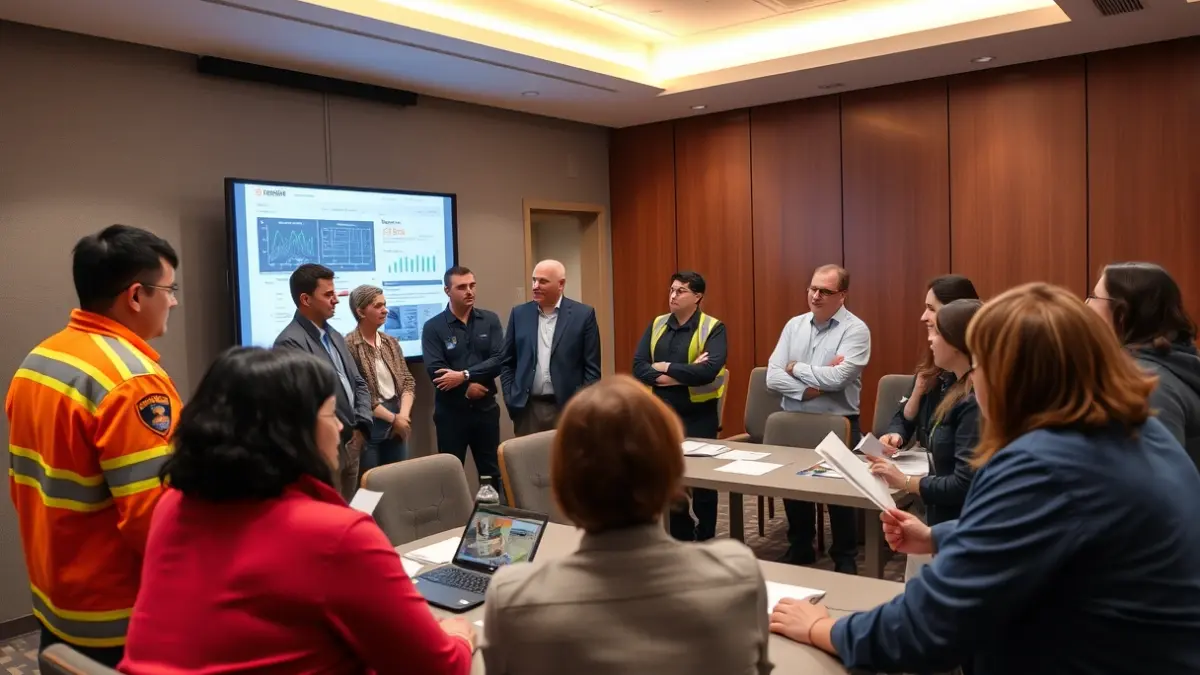 Imatge genèrica d'una reunió de professionals en un taller de formació sobre emergències.
