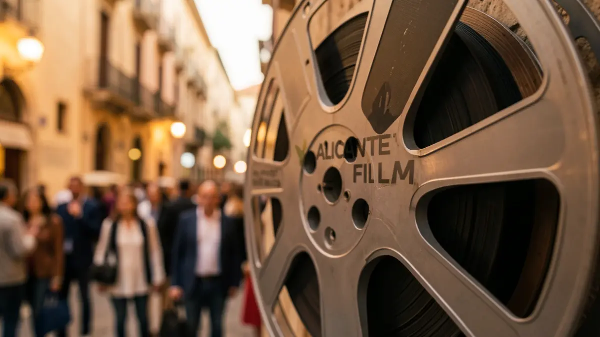 Generic image of a film reel with the Alicante Film Festival logo.