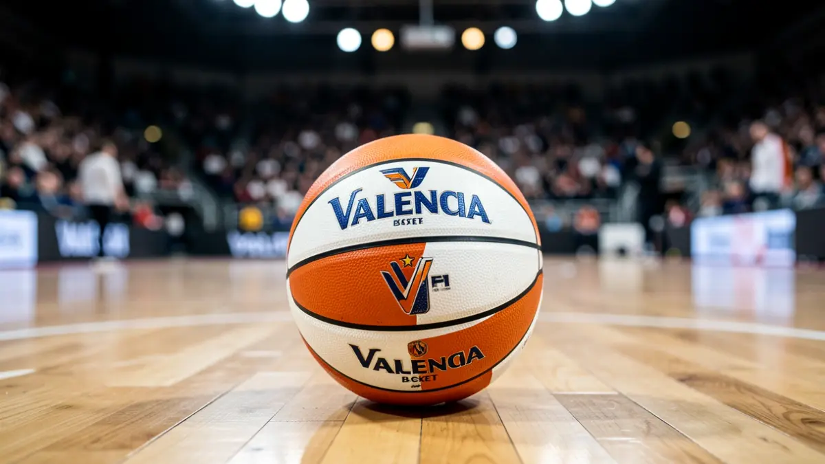 Imagen genérica de un balón de baloncesto con los colores del Valencia Basket.