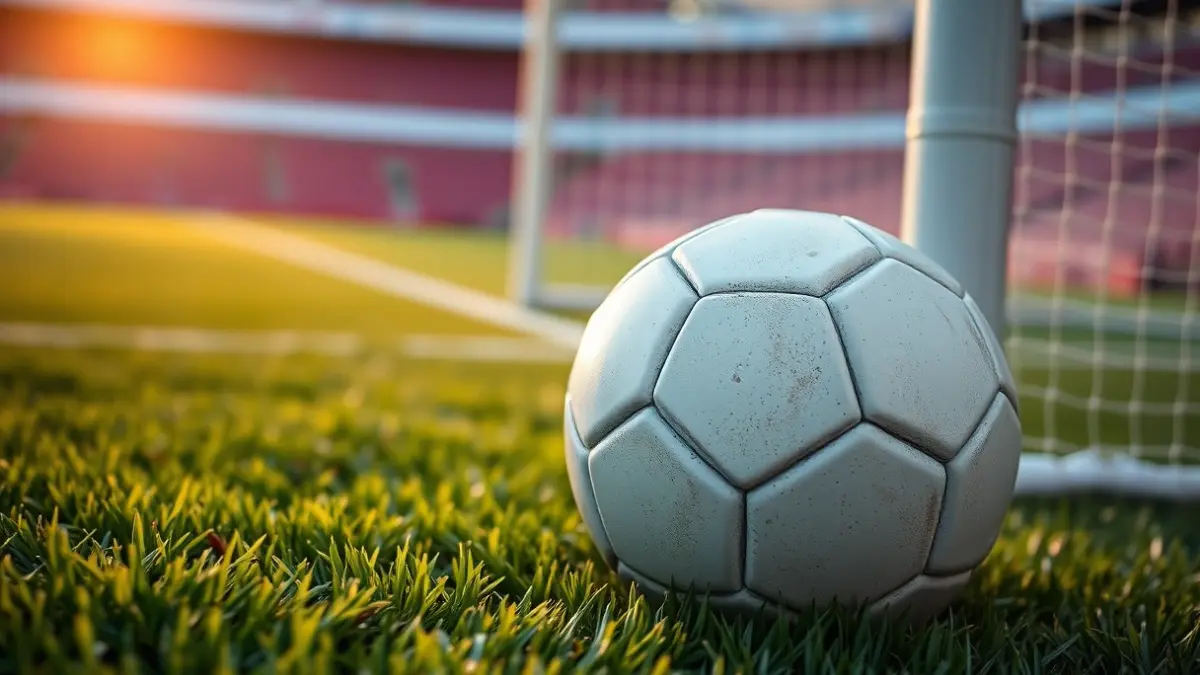 Generic image of a soccer ball on stadium grass.
