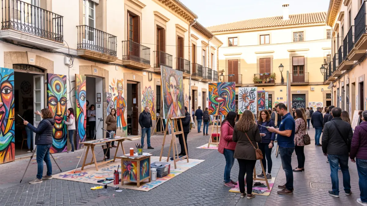 Imagen genérica de una calle de Valencia llena de arte contemporáneo durante el festival Russafart.