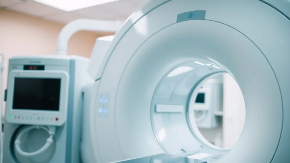 Generic image of an MRI machine in a hospital setting.