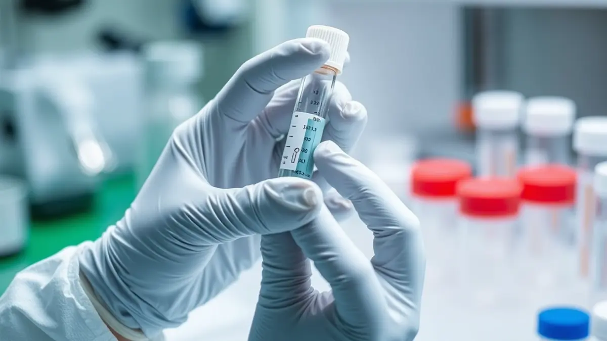 Imagen genérica de un técnico de laboratorio manipulando una muestra médica.