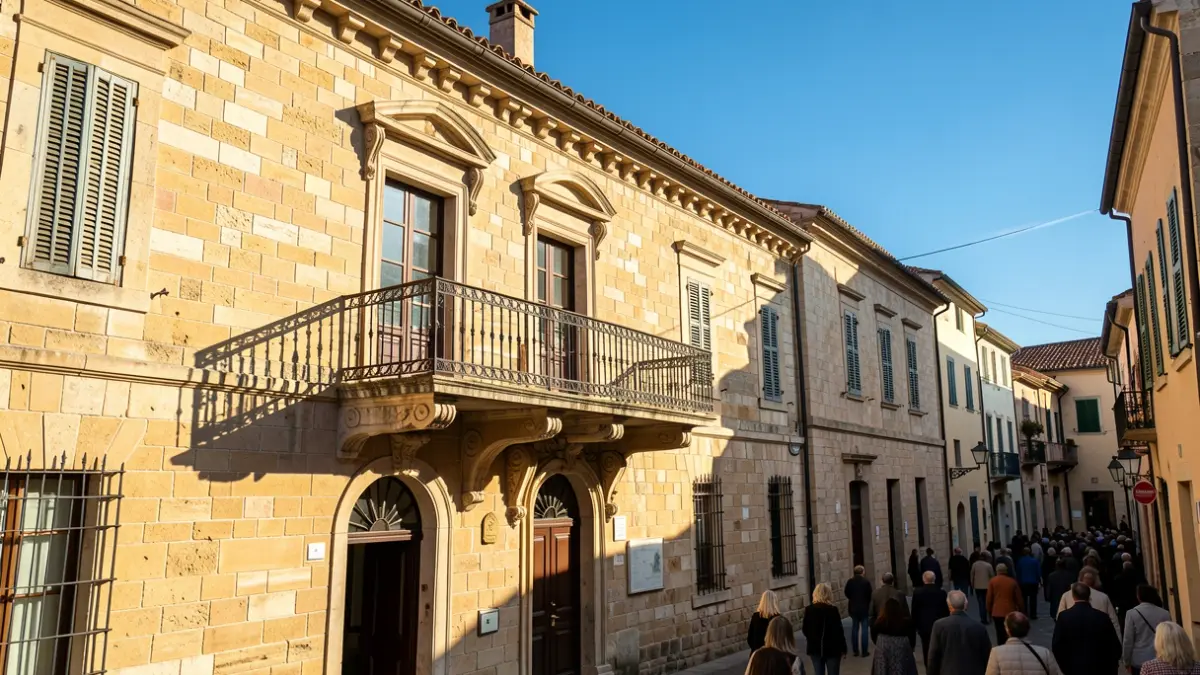 Imatge genèrica de la façana d'un ajuntament mediterrani amb balcó i baranes de ferro, llum de vesprada.