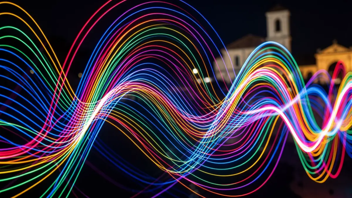 Generic image of electronic and contemporary art with abstract light forms.