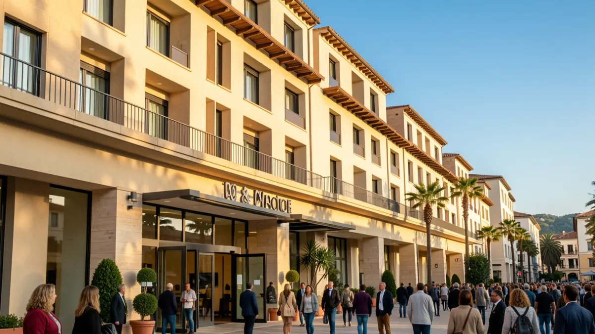 Imatge genèrica d'un hotel amb arquitectura mediterrània.