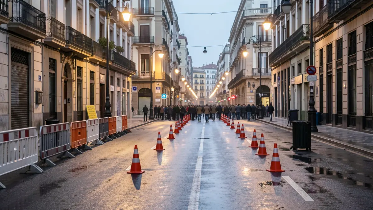 Generic image of streets closed to traffic in Valencia.