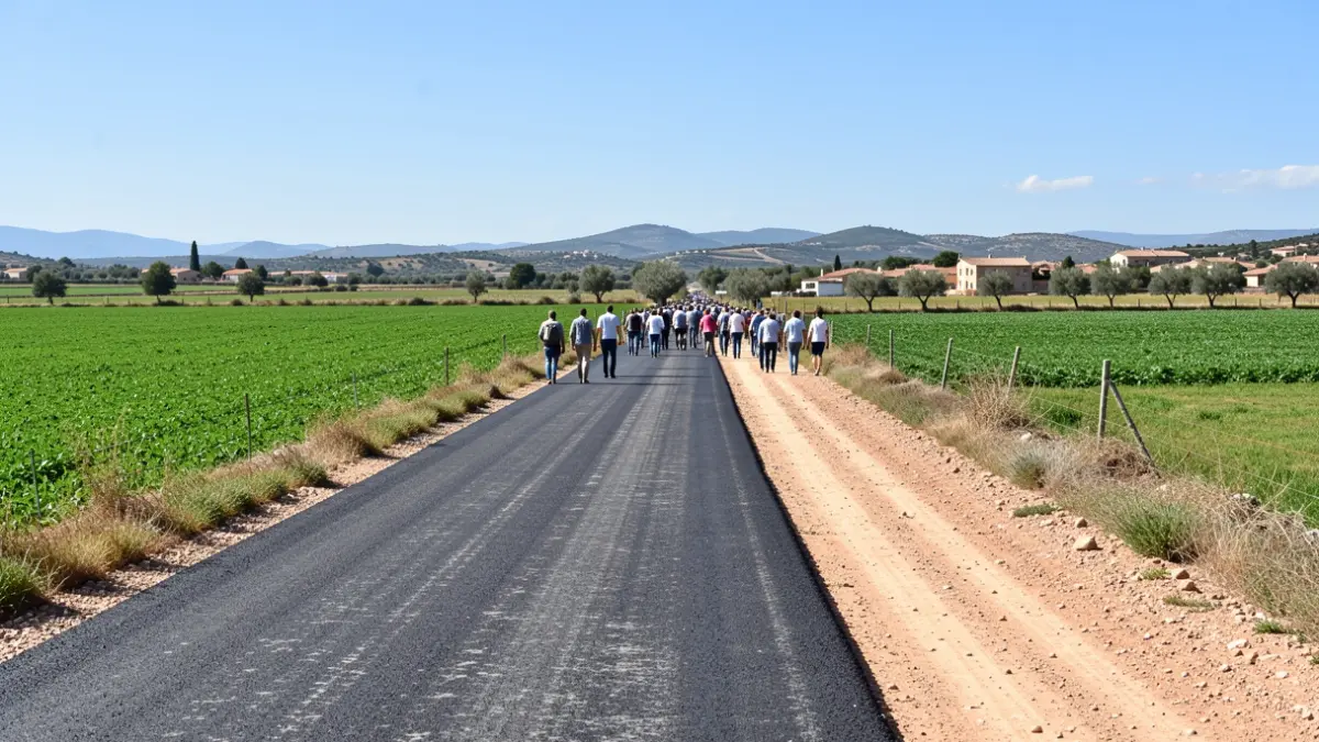 Generic image of an asphalted rural road in the Valencian Community.