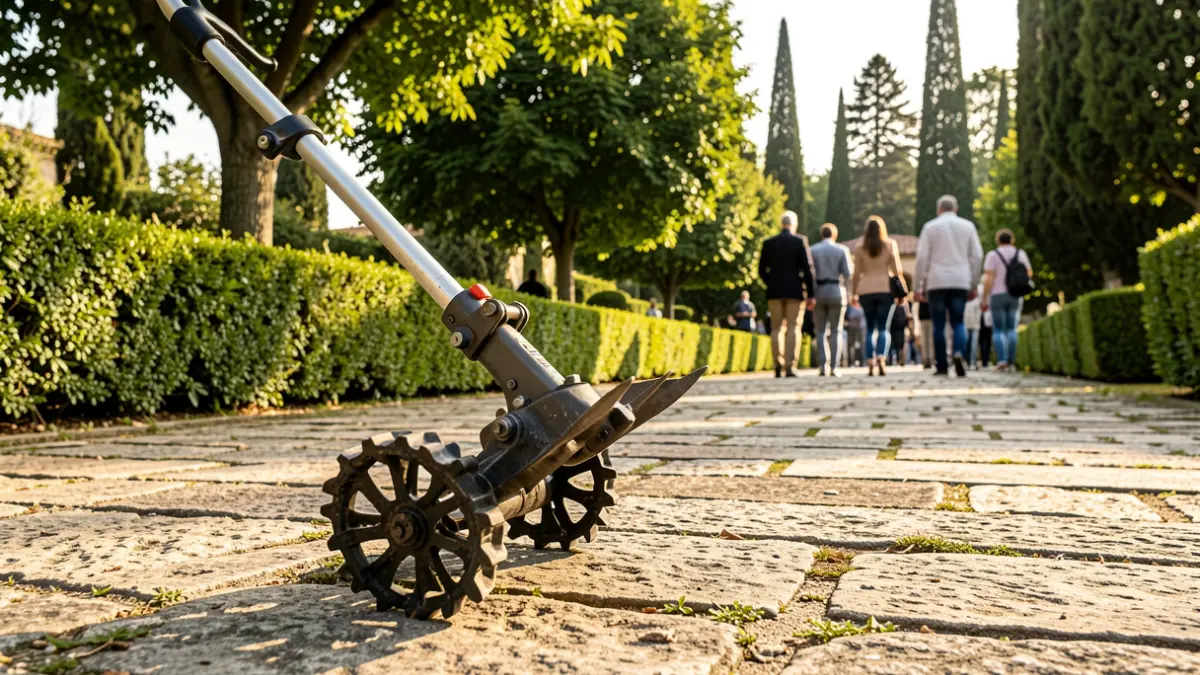Imatge genèrica de ferramentes de jardineria en un parc urbà.