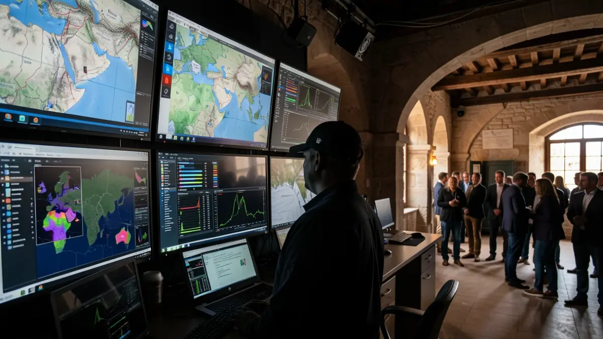 Generic image of an emergency coordination center during a crisis.