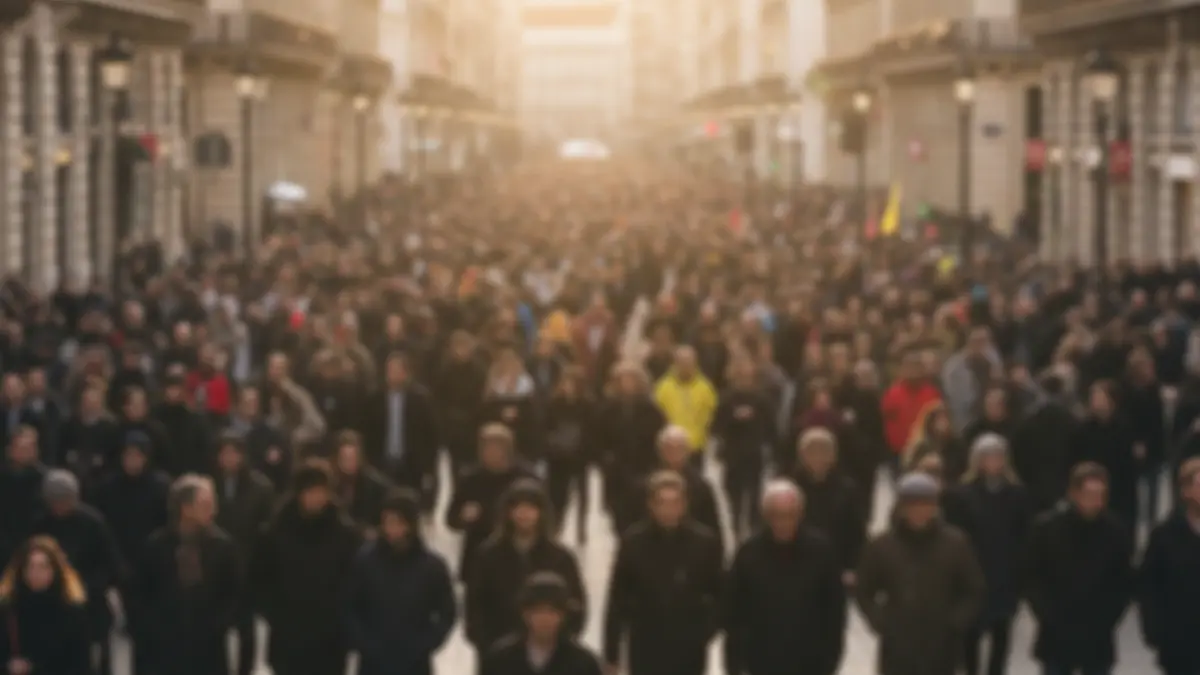 Generic image of a demonstration with people marching in a street.