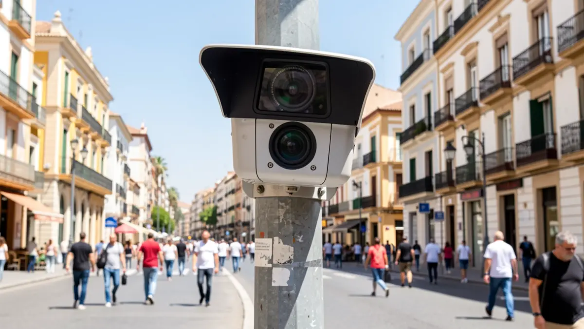 Imatge d'una cabina de radar de velocitat instal·lada en una avinguda de València.