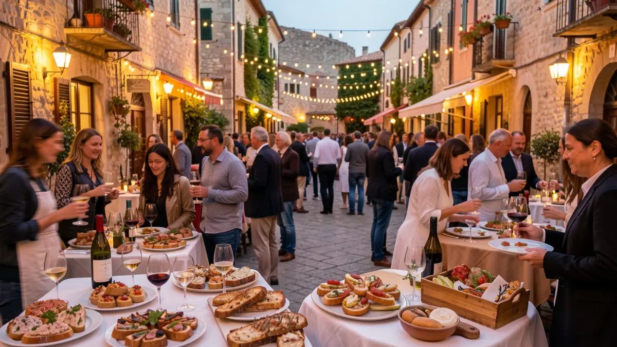 Imatge genèrica d'un esdeveniment gastronòmic amb ambient festiu i tapes.