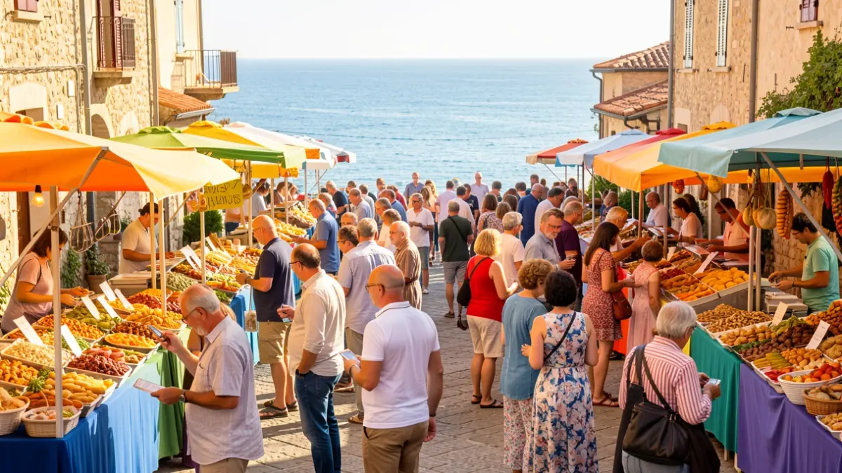 Imagen genérica de un festival gastronómico al aire libre en una localidad mediterránea.