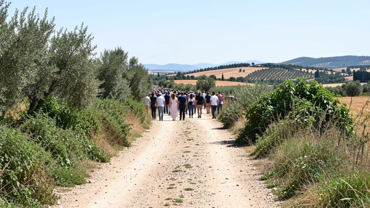 Imagen genérica de un camino rural con vegetación creciente en las cunetas.