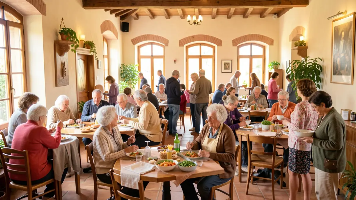 Generic image of a community center with elderly people participating in workshops.