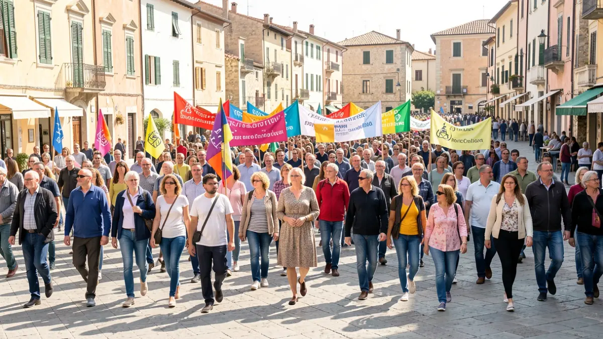 Imatge genèrica d'una marxa per la discapacitat a una plaça mediterrània.