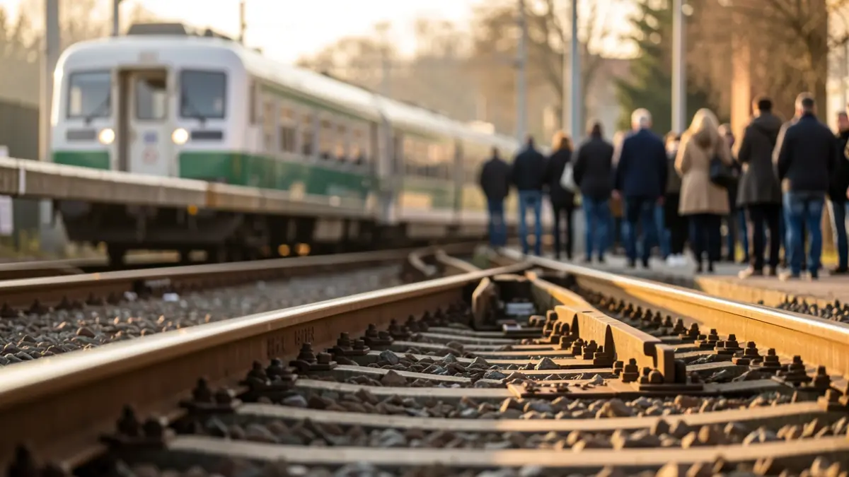 Imagen genérica de vías de tren con un convoy al fondo.