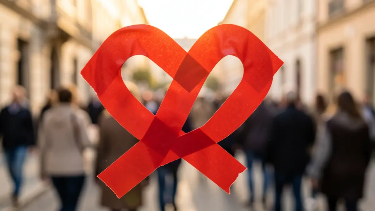 Imagen genérica de un corazón hecho con cinta médica.