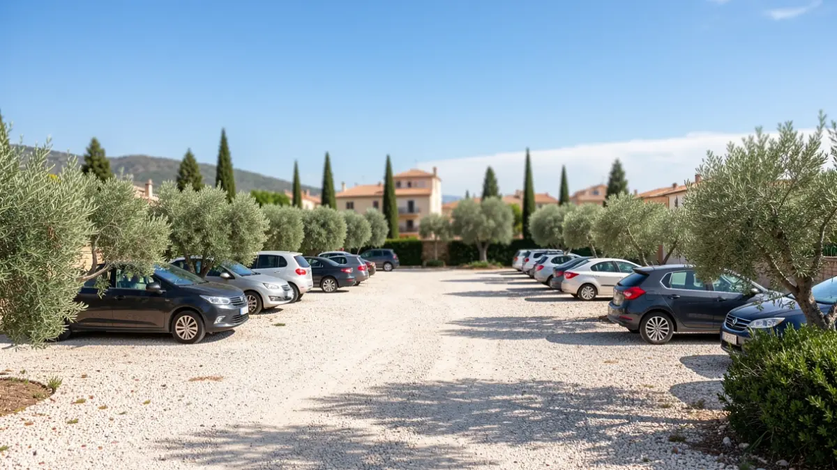 Generic image of a provisional parking area in a Valencian municipality.